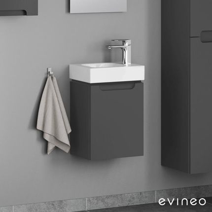 Geberit iCon umywalka toaletowa z szafką pod umywalkę Evineo ineo5 z 1 drzwiami z uchwytem wpuszczanym 124736600+BE0315AN