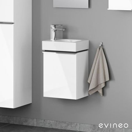 Geberit iCon umywalka toaletowa z szafką pod umywalkę Evineo ineo4 z 1 drzwiami z uchwytem 124836000+BE0216WH