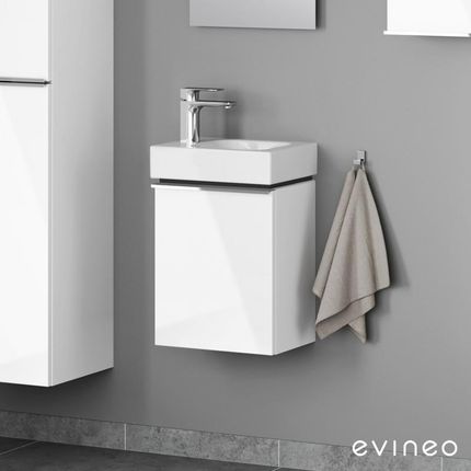 Geberit iCon umywalka toaletowa z szafką pod umywalkę Evineo ineo4 z 1 drzwiami z uchwytem 124836600+BE0216WH