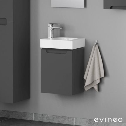 Geberit iCon umywalka toaletowa z szafką pod umywalkę Evineo ineo5 z 1 drzwiami z uchwytem wpuszczanym 124836000+BE0316AN