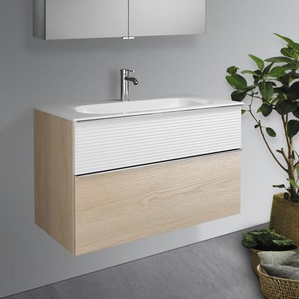 Burgbad Fiumo umywalka z szafką pod umywalkę z 2 szufladami SFXN102F3959FOT2C0001G0146