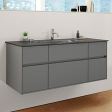 Burgbad RC40 Solitaire umywalka szklana z szafką pod umywalkę z 5 szufladami SGAT120F4511A0109