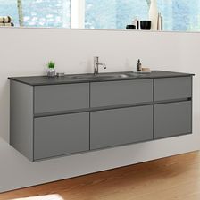 Burgbad RC40 Solitaire umywalka szklana z szafką pod umywalkę z 5 szufladami SGAT140F4511A0109