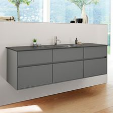 Burgbad RC40 Solitaire umywalka szklana z szafką pod umywalkę z 5 szufladami SGAT160F4511A0109