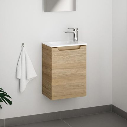 Duravit ME by Starck umywalka toaletowa z szafką pod umywalkę evineo ineo5 z 1 drzwiami z uchwytem wpuszczanym 0723430041+BE0364OA