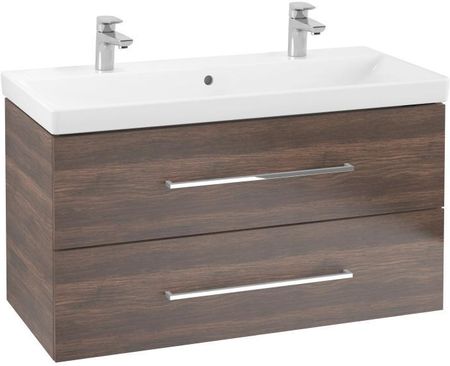 Villeroy &Amp; Boch Avento podwójna umywalka z szafką pod umywalkę z 2 szufladami 4156A401+A89200VH