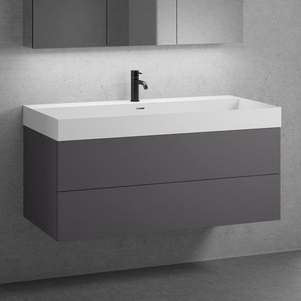 Neoro n50 szafka szer. 120 cm z 2 szufladami umywalka z 1 otworem na baterię biały mat BN0140WM+BN0424GR