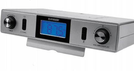 Hykker Radio Kuchenne Podszafkowe Zegar Bluetooth Srebrne (220092Krwh)