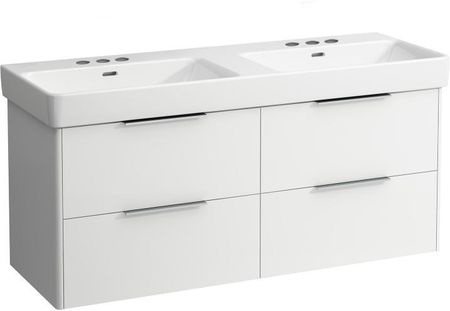 Laufen Pro S podwójna umywalka z szafką pod umywalkę Base z 4 szufladami H8149684001081+H4025141102601