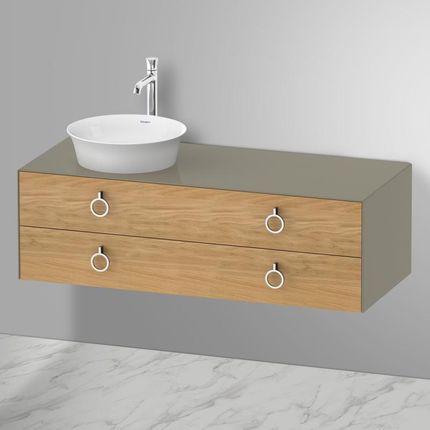 Duravit White Tulip umywalka nablatowa z szafką pod umywalkę z 2 szufladami 23624300791+WT4992LH5H2