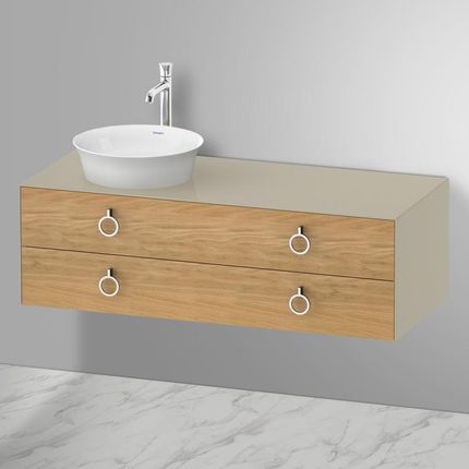 Duravit White Tulip umywalka nablatowa z szafką pod umywalkę z 2 szufladami 23624300791+WT4992LH5H3