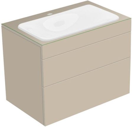 Keuco Edition 400 szafka pod umywalkę wpuszczaną w blat z 1 szklanym blatem i 2 szufladami 31571180100