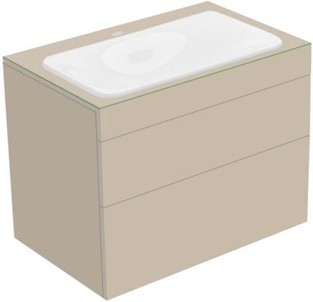 Keuco Edition 400 szafka pod umywalkę wpuszczaną w blat z 1 szklanym blatem i 2 szufladami 31571280100