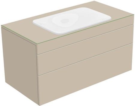 Keuco Edition 400 szafka pod umywalkę wpuszczaną w blat z 1 szklanym blatem i 2 szufladami 31572280000