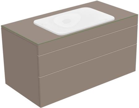 Keuco Edition 400 szafka pod umywalkę wpuszczaną w blat z 1 szklanym blatem i 2 szufladami 31572170000