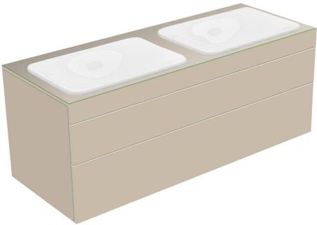 Keuco Edition 400 szafka pod 2 umywalki wpuszczane w blat z 1 szklanym blatem i 2 szufladami 31574180000