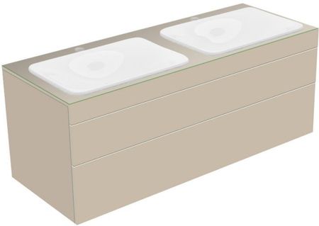 Keuco Edition 400 szafka pod 2 umywalki wpuszczane w blat z 1 szklanym blatem i 2 szufladami 31574180100