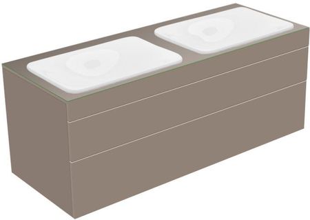 Keuco Edition 400 szafka pod 2 umywalki wpuszczane w blat z 1 szklanym blatem i 2 szufladami 31574140000