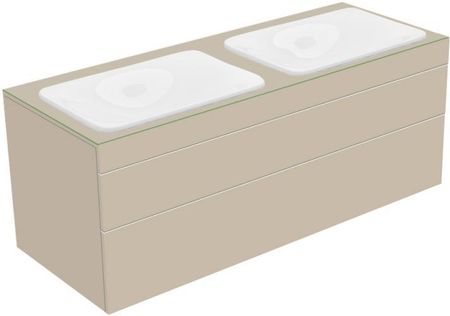 Keuco Edition 400 szafka pod 2 umywalki wpuszczane w blat z 1 szklanym blatem i 2 szufladami 31574280000