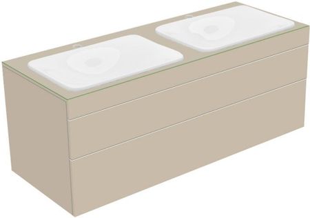 Keuco Edition 400 szafka pod 2 umywalki wpuszczane w blat z 1 szklanym blatem i 2 szufladami 31574280100
