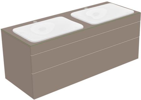 Keuco Edition 400 szafka pod 2 umywalki wpuszczane w blat z 1 szklanym blatem i 2 szufladami 31574170100