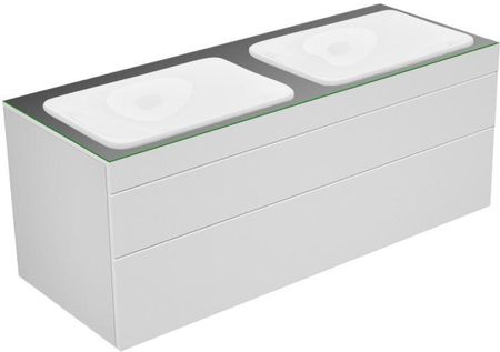 Keuco Edition 400 szafka pod 2 umywalki wpuszczane w blat z 1 szklanym blatem i 2 szufladami 31574700000