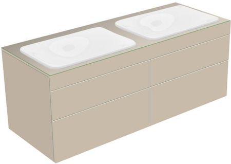Keuco Edition 400 szafka pod 2 umywalki wpuszczane w blat z 1 szklanym blatem i 4 szufladami 31575180000