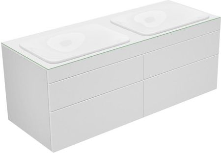 Keuco Edition 400 szafka pod 2 umywalki wpuszczane w blat z 1 szklanym blatem i 4 szufladami 31575270000