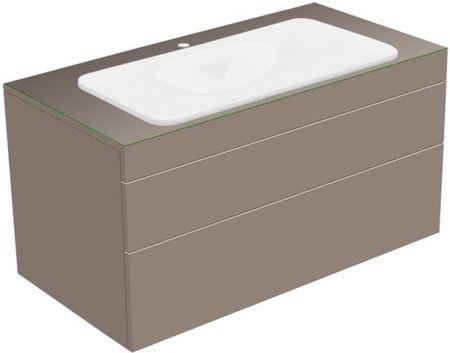 Keuco Edition 400 szafka pod umywalkę wpuszczaną w blat z 1 szklanym blatem i 2 szufladami 31582140100