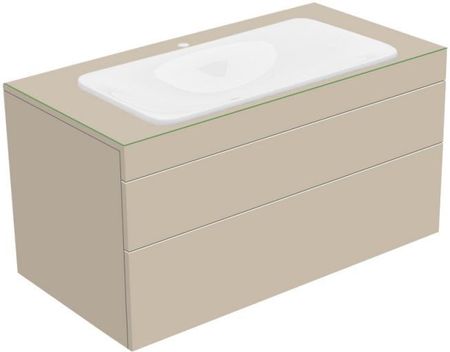 Keuco Edition 400 szafka pod umywalkę wpuszczaną w blat z 1 szklanym blatem i 2 szufladami 31582280100