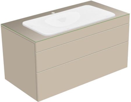 Keuco Edition 400 szafka pod umywalkę wpuszczaną w blat z 1 szklanym blatem i 2 szufladami 31582180100