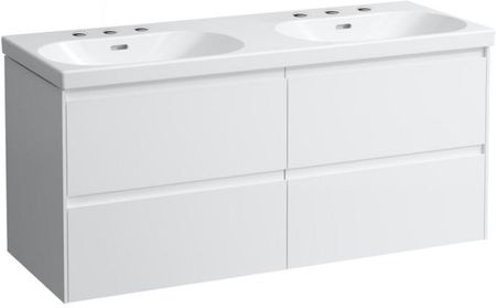 Laufen LUA podwójna umywalka z szafką pod umywalkę LANI z 4 szufladami H8140810001081+H4035741122601