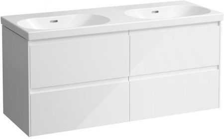 Laufen LUA podwójna umywalka z szafką pod umywalkę LANI z 4 szufladami H8140810001091+H4035741122611