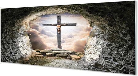 Tulup Obraz Na Szkle Jaskinia Krzyż Światło Jezus 125X50