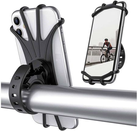 Alogy Uchwyt Rowerowy Spider Tpu Bike Holder Do Telefonu Silikonowy Elastyczny Na Rower Motor Hulajnoge Quad Czarny