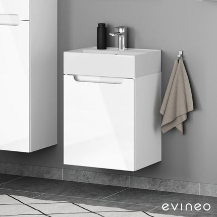 evineo ineo5 szafka pod umywalkę toaletową z 1 drzwiami z uchwytem wpuszczanym BE0353WH