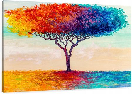 Eobraz Obraz Na Płótnie Drzewo Kolorowe Abstrakcja 90X60