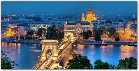 Coloray Obraz Na Szkle Foto Budapeszt Miasto Noc 120X60