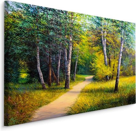 Muralo Obraz Ścieżka W Brzozowym Lesie Pejzaż 3D 30X20