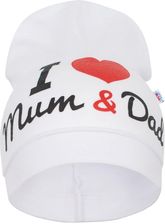 Zdjęcie Dziecięca czapka New Baby I Love Mum and Dad biała - Gorlice