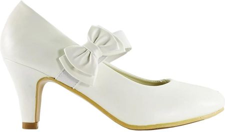 Białe matowe szpilki damskie buty do ślubu 38