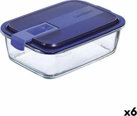 Luminarc Hermetyczne Pudełko Na Lunch Easy Box Niebieski Szkło 6Szt. 1,22L (12743900)