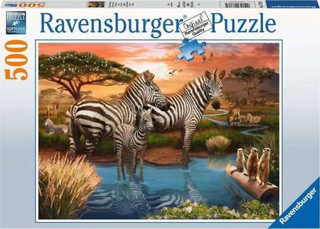Ravensburger Puzzle Zebras At The Waterhole 500El.