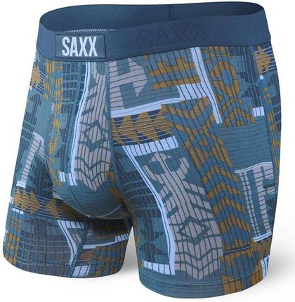 Bokserki męskie szybkoschnące SAXX VIBE Boxer Brief patchwork - niebieskie