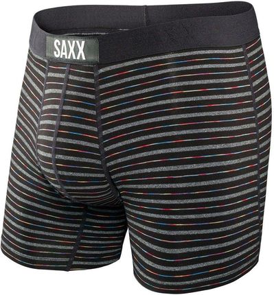 Bokserki męskie szybkoschnące SAXX VIBE Boxer Brief kolorowe paski - czarne