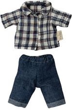Zdjęcie Maileg Tata Koszula W Kratę I Jeansowe Spodnie Ubranko Dla Myszki Dad Clothes For Mouse - Kórnik