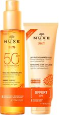 NUXE Sun Zestaw Olejek Do Opalania Twarzy I Ciała Spf50 150 ml + Balsam Po Opalaniu 100 ml