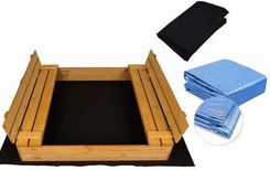 Zdjęcie Piaskownica 120x120 z ławkami pomarańcz - Frampol