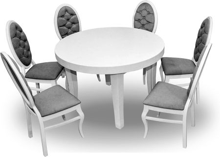 Wioleks Zestaw Mebli: Stół Okrągły Kloze 100 + 40 + 6 Krzesła Infinity