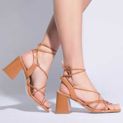 Damskie sandały skórzane wiązane